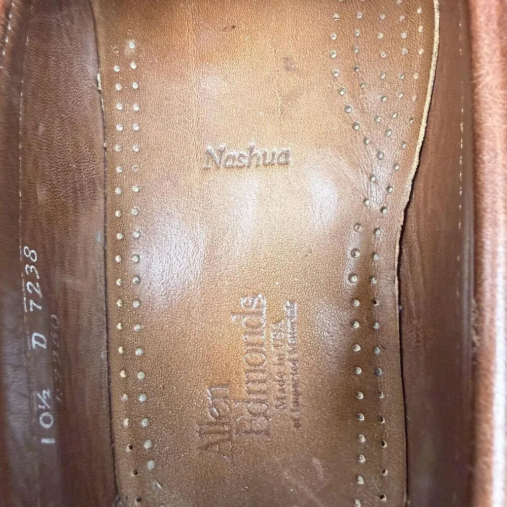 Allen Edmonds Nashua Shoes Mens Size 10.5 D Brown Black Leather Tassel Loafers